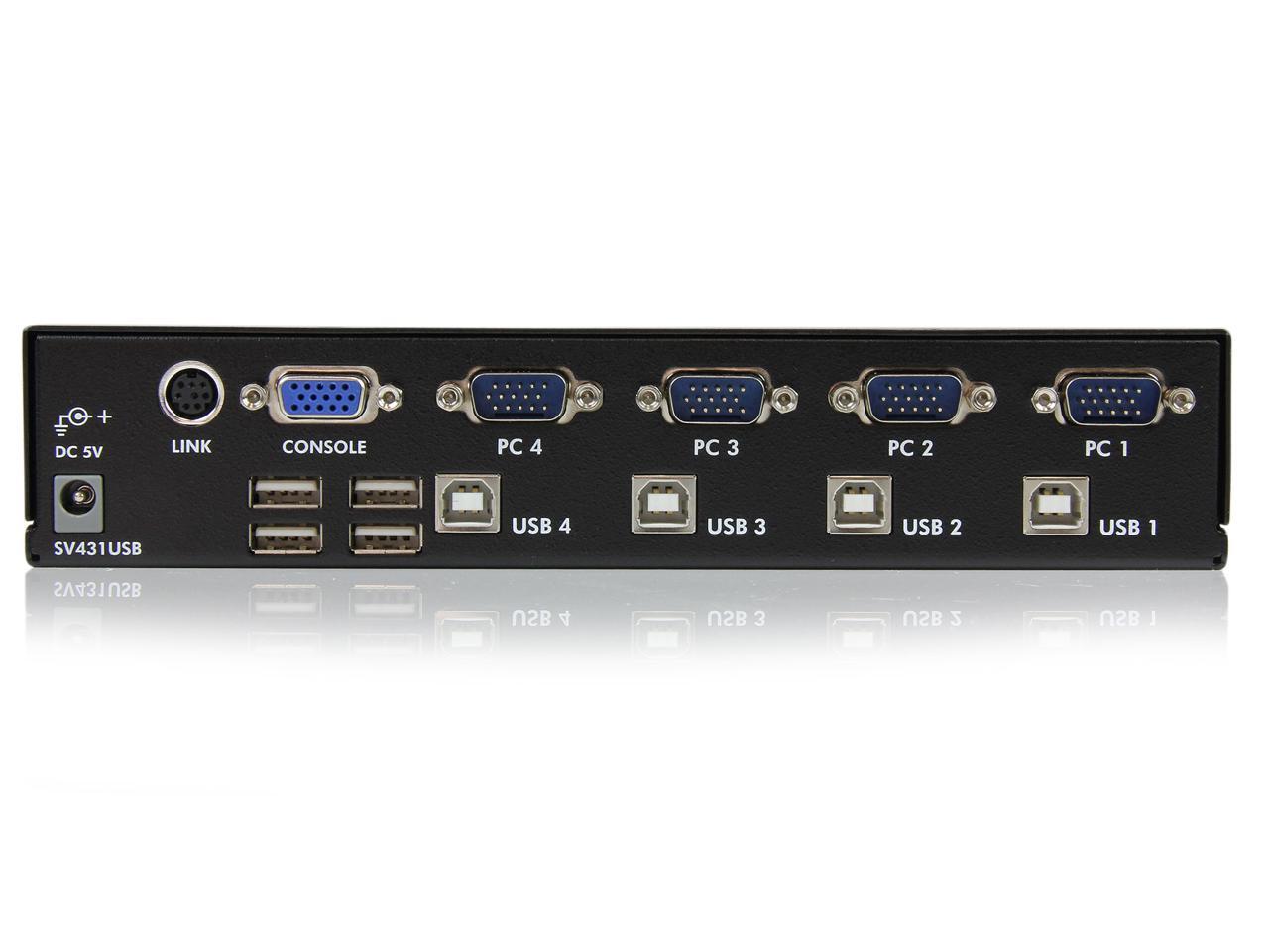 StarTech.com SV431USB 4 Port Professional VGA USB KVM Switch with Hub