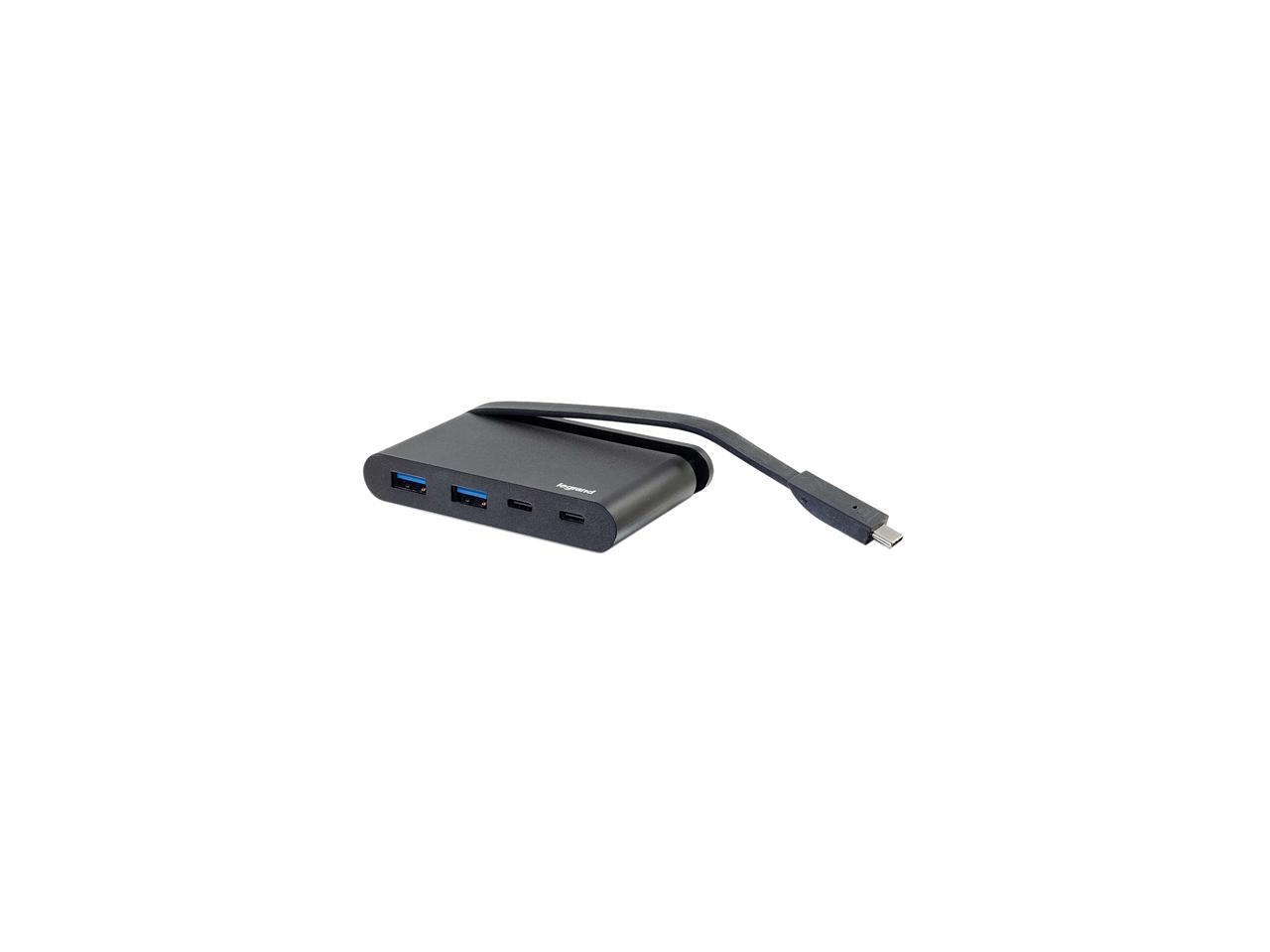 C2G 26914 USB-C Hub with USB-A, USB-C and Power Delivery, Black