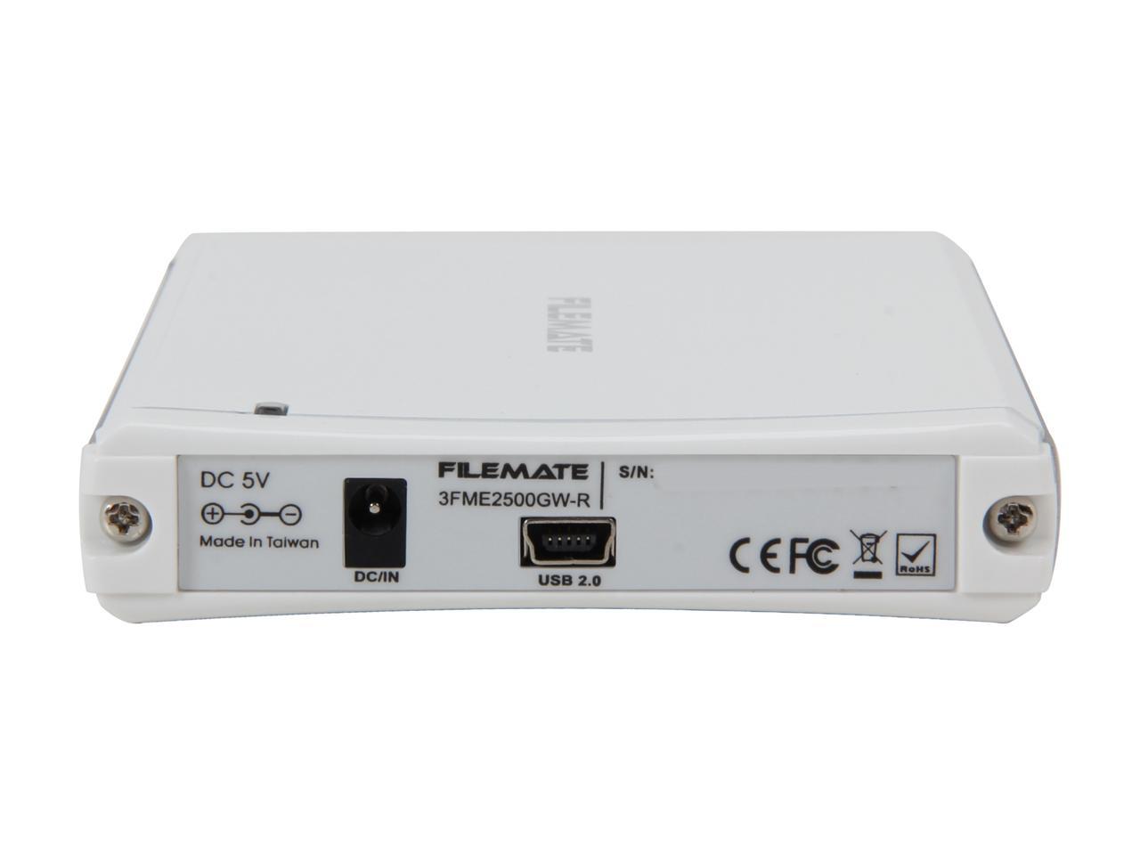 Wintec FileMate 3FME2500GW-R Aluminum alloy 2.5" White SATA I/II USB 2.0 HDD External Enclosure