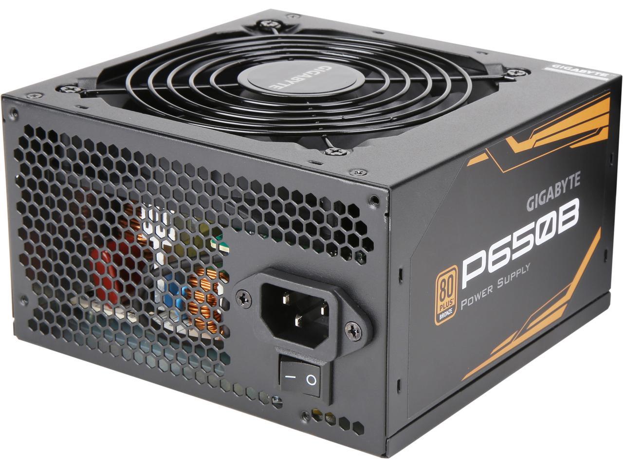 GIGABYTE P650B GP-P650B 650W Intel Form Factor ATX 12V v2.31 80 PLUS BRONZE Certified Non-Modular Active PFC (>0.9 typical) PFC Power Supply