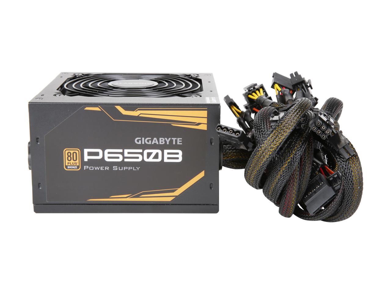 GIGABYTE P650B GP-P650B 650W Intel Form Factor ATX 12V v2.31 80 PLUS BRONZE Certified Non-Modular Active PFC (>0.9 typical) PFC Power Supply