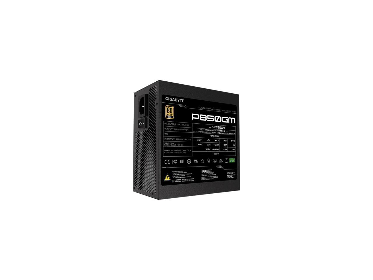 GIGABYTE GP-P850GM 850W ATX 12V v2.31 80 PLUS GOLD Certified Full Modular Active (>0.9 typical) PFC Power Supply