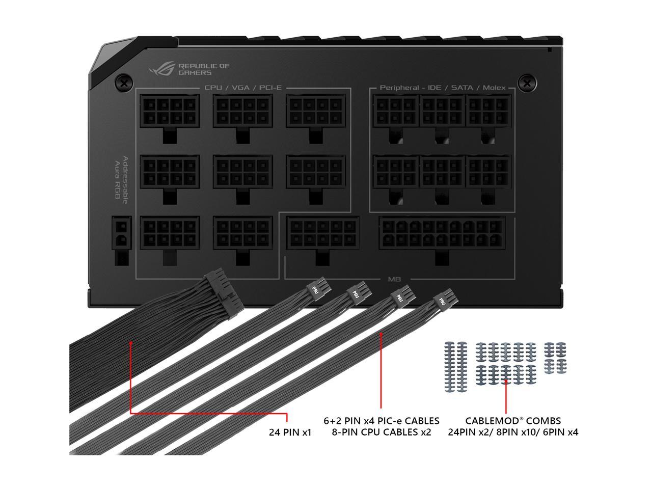 ASUS ROG Thor 1200 80+ Platinum 1200W Fully Modular RGB Power Supply with LIVEDASH OLED Panel and 10 Year Warranty