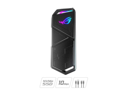 ASUS ROG STRIX Arion Aluminum Alloy M.2 NVMe SSD External Portable Enclosure Case Adapter, USB 3.2 Gen 2 Type-C (10 Gbps), USB-C to C and USB-C to A Cables, Fits PCIe 2280/2260/2242/2230 M Key/B+M Key