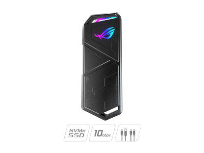 ASUS ROG STRIX Arion Aluminum Alloy M.2 NVMe SSD External Portable Enclosure Case Adapter, USB 3.2 Gen 2 Type-C (10 Gbps), USB-C to C and USB-C to A Cables, Fits PCIe 2280/2260/2242/2230 M Key/B+M Key