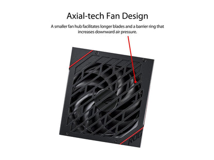 ASUS ROG STRIX 850G 850W Gold Power Supply, ROG Heatsinks, Axial-tech Fan Design, Dual Ball Fan Bearings, 0dB Technology, 80 PLUS Gold Certification, Fully Modular Cables, 10-Year Warranty