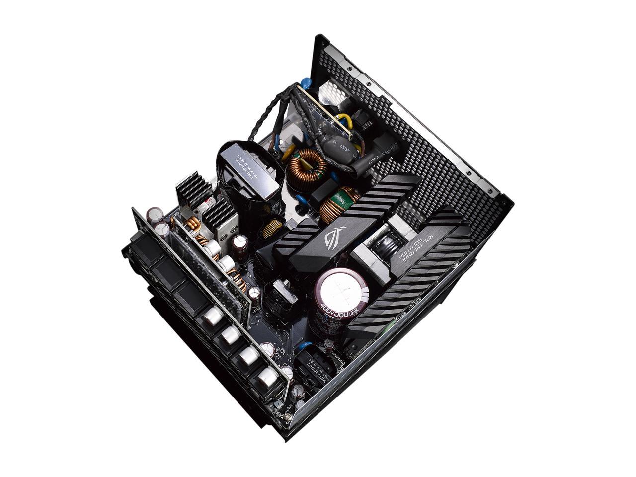 ASUS ROG STRIX 850G 850W White Edition Power Supply, ROG Heatsinks, Axial-tech Fan Design, Dual Ball Fan Bearings, 0dB Technology, 80 PLUS Gold Certification, Fully Modular Cables, 10-year Warranty