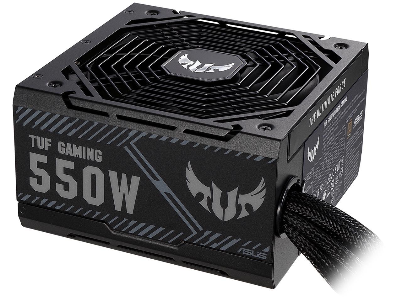 ASUS TUF GAMING 550W Bronze PSU, Power Supply, Axial-tech Fan Design, Dual Ball Fan Bearings, 0dB Technology, 80 PLUS Bronze Certification, 80cm 8-pin CPU Connector, 6-year Warranty
