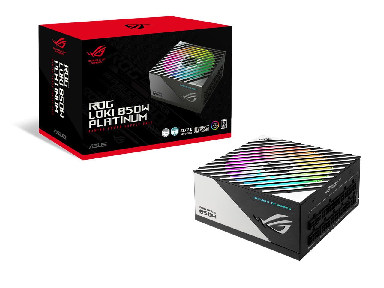 ASUS ROG Loki SFX-L 850W Platinum (Fully Modular Power Supply, 80+ Platinum, 120mm PWM ARGB Fan, Aura Sync, ATX 3.0 Compatible, PCIe 5.0 Ready)