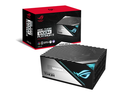 ASUS ROG Thor 1200W Platinum II (1200 Watt, Fully Modular Power Supply, 80+ Platinum, Lambda A++ Certified, ROG heatsinks, 135mm PWM fan, 0dB Mode, OLED Panel, Sleeved Cables, Aura Sync)