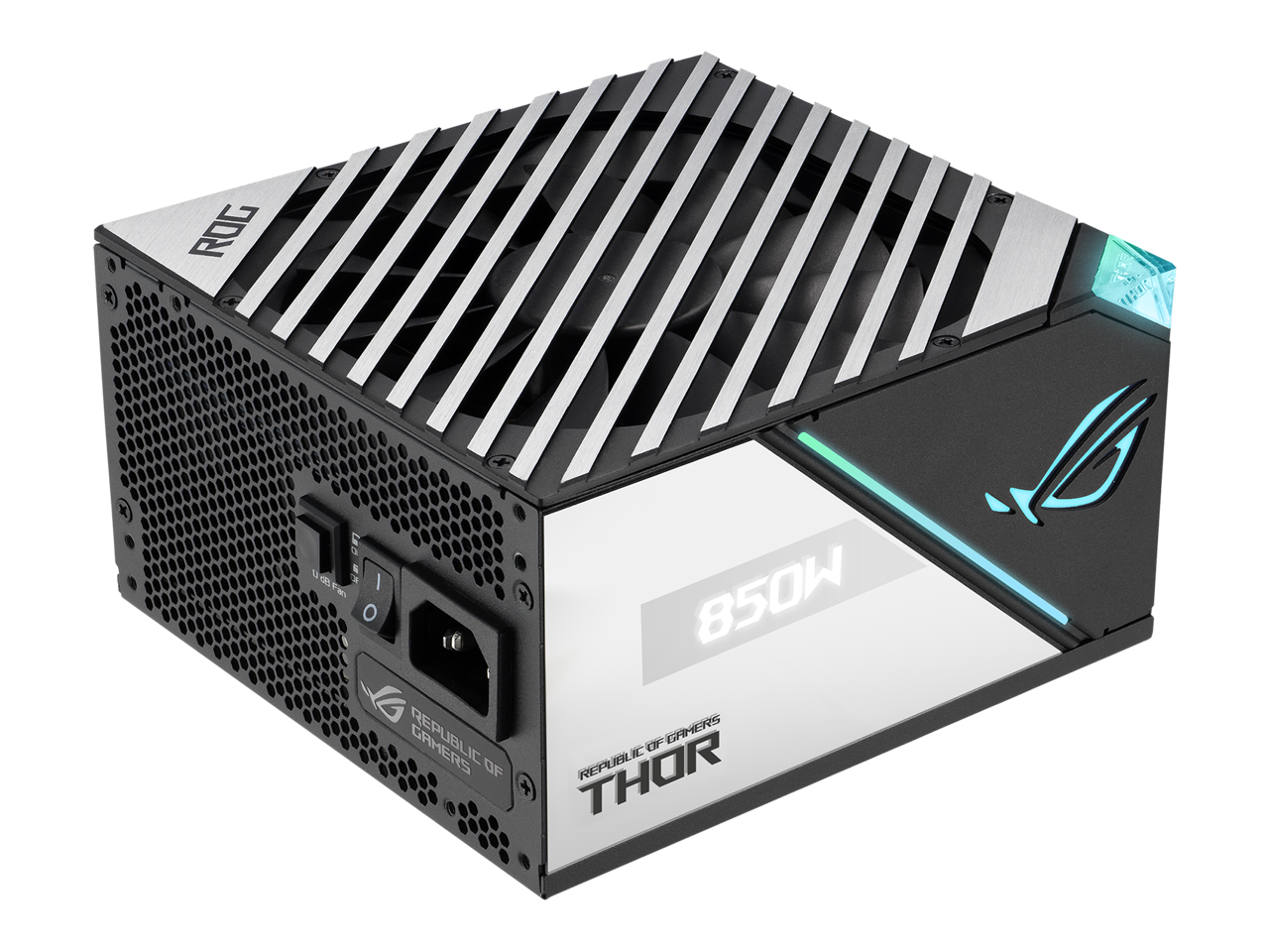 ASUS ROG Thor 850W Platinum II (850Watt, Fully Modular Power Supply, 80+ Platinum, Lambda A++ Certified, ROG heatsinks, 135mm PWM fan, 0dB Mode, OLED Panel, Sleeved Cables, Aura Sync)