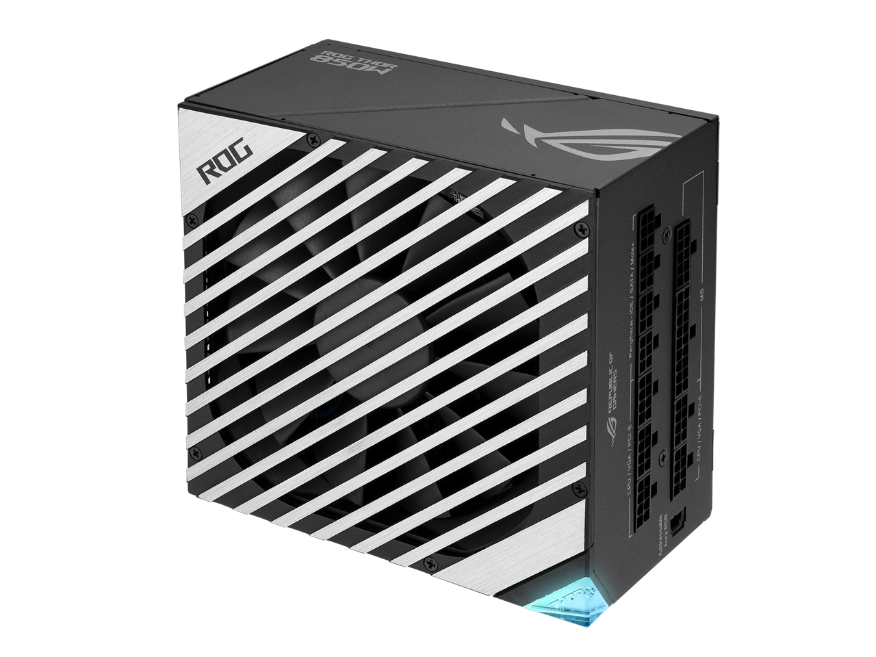 ASUS ROG Thor 850W Platinum II (850Watt, Fully Modular Power Supply, 80+ Platinum, Lambda A++ Certified, ROG heatsinks, 135mm PWM fan, 0dB Mode, OLED Panel, Sleeved Cables, Aura Sync)