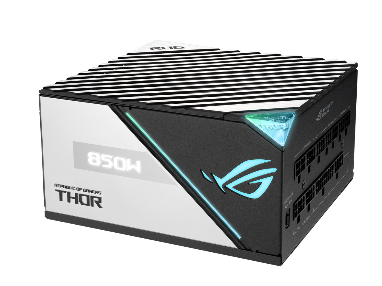 ASUS ROG Thor 850W Platinum II (850Watt, Fully Modular Power Supply, 80+ Platinum, Lambda A++ Certified, ROG heatsinks, 135mm PWM fan, 0dB Mode, OLED Panel, Sleeved Cables, Aura Sync)