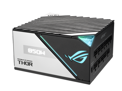 ASUS ROG Thor 850W Platinum II (850Watt, Fully Modular Power Supply, 80+ Platinum, Lambda A++ Certified, ROG heatsinks, 135mm PWM fan, 0dB Mode, OLED Panel, Sleeved Cables, Aura Sync)