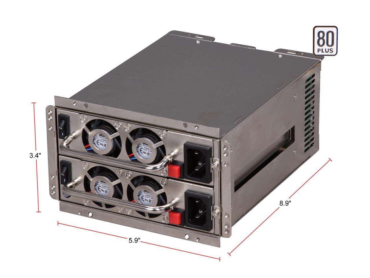 Athena Power AP-RRP4ATX6508 80 PLUS Certified 20+4Pin 2 x 500W Mini Redundant Server Power Supply