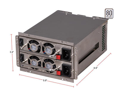 Athena Power AP-RRP4ATX6508 80 PLUS Certified 20+4Pin 2 x 500W Mini Redundant Server Power Supply