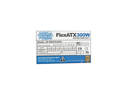 Athena Power AP-MFATX30P8 20+4Pin 300W Single 80 PLUS Bronze Certified Server Power Supply for 1U Mini-ITX