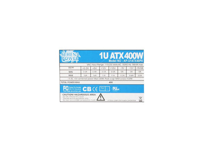 Athena Power AP-U1ATX40P8 20+4Pin 400W Single 1U EPS 80 PLUS Server Power Supply