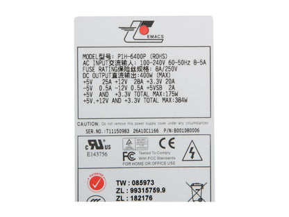 Athena Power Zippy P1H-6400P 400W Single 1U Server Power Supply