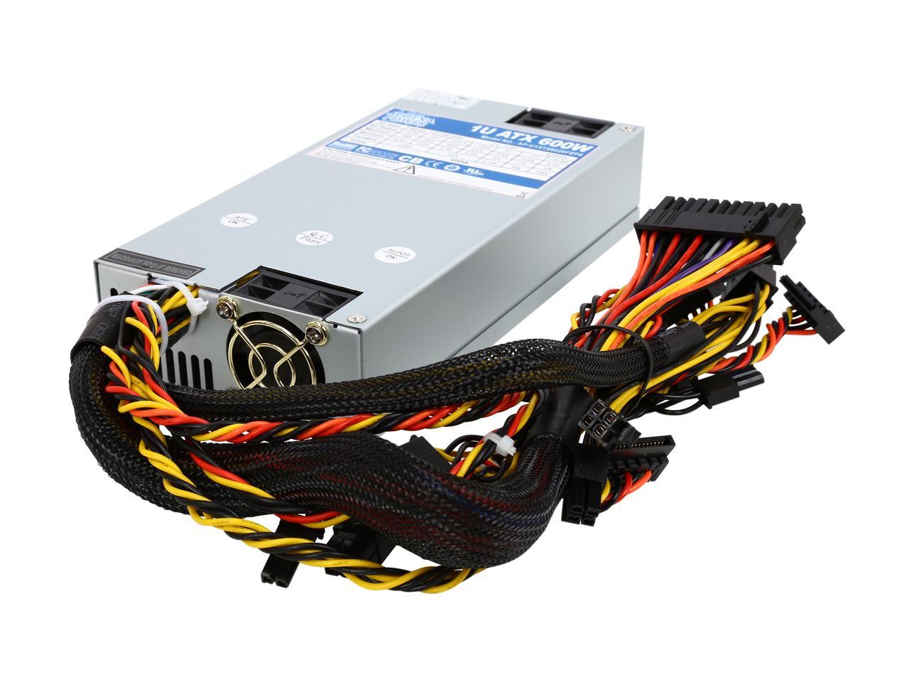 Athena Power AP-U1ATX6020FEP8 600W 1U Single Standard Length (200mm) EPS12V/ATX12V IPC Sever Power Supply - 80PLUS Bronze - ActivePFC - OEM