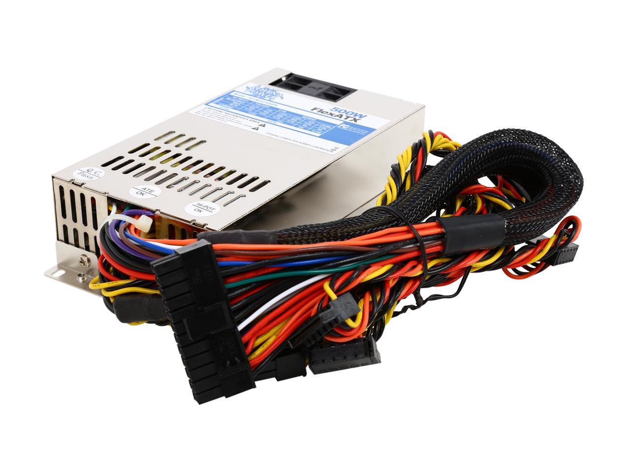 Athena Power AP-MFATX50P8 500W FlexATX Single Standard Length (150mm) EPS12V/ATX12V mini-ITX/1U IPC/GPU Server Power Supply - 80PLUS Silver Certified - ActivePFC - OEM