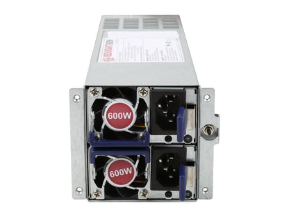 Athena Power AP-RRU2ATX608 ATX Connector 24(20+4) pin x 1P4-12V 4 Pin x 1EPS 12V 8 Pin x 2PCIE 6+2 Pin x 2SATA 15 Pin x 3Molex 4 Pin x 3 600W Redundant 2U Micro redundant PSU - OEM