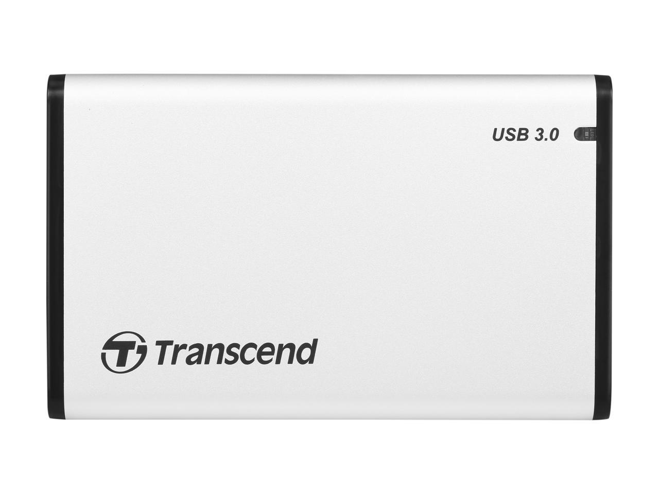 Transcend TS0GSJ25S3 2.5" Silver SATA III 6Gb/s USB 3.1 Gen 1 (backward compatible with USB 2.0) External Enclosure