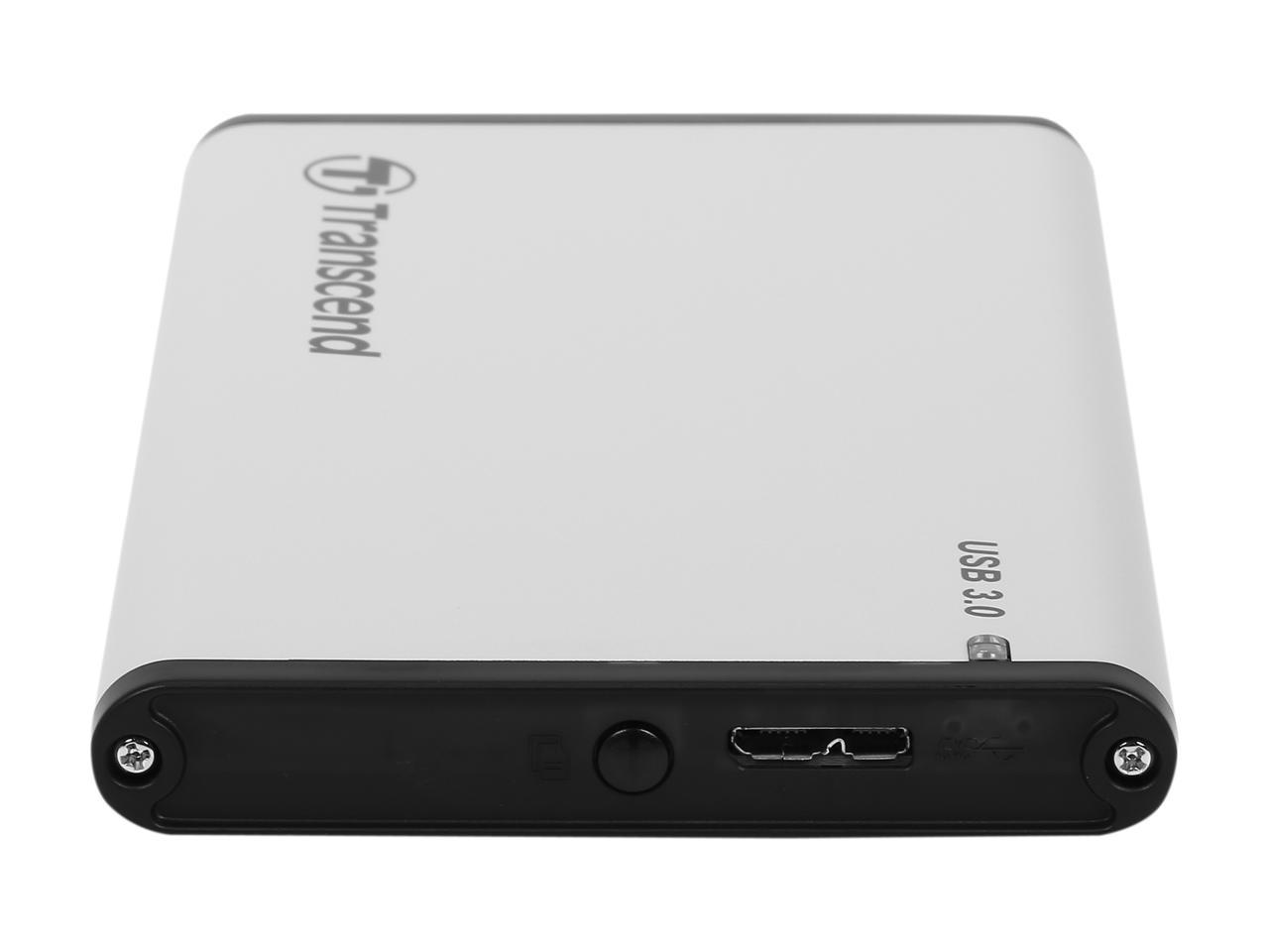 Transcend TS0GSJ25S3 2.5" Silver SATA III 6Gb/s USB 3.1 Gen 1 (backward compatible with USB 2.0) External Enclosure