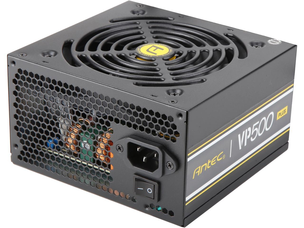 Antec Value Power Series VP500 Plus, 500W Non-Modular, 80 PLUS Certified, Thermal Manager, CircuitShield Protection, 120 mm Silent Fan with 3-Year Warranty
