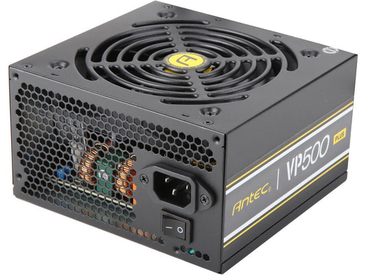 Antec Value Power Series VP500 Plus, 500W Non-Modular, 80 PLUS Certified, Thermal Manager, CircuitShield Protection, 120 mm Silent Fan with 3-Year Warranty