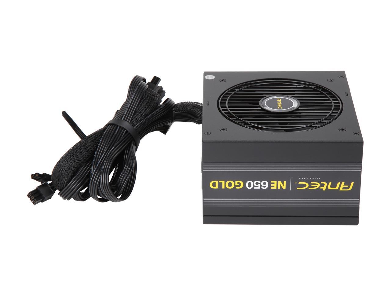 Antec NeoECO Series NE650G 650W ATX 12V / EPS 12V 80 PLUS GOLD Certified Semi-Modular Compact 140 mm Size 7 Year Warranty Power Supply