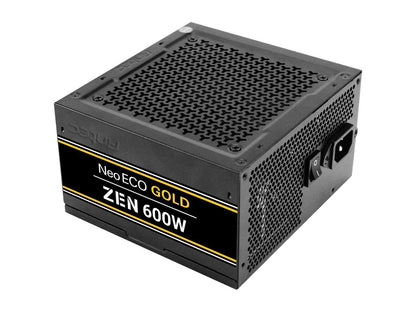 Antec NeoECO Gold Zen NE600G Zen Power Supply 600W, 80 PLUS GOLD Certified with 120mm Silent Fan, LLC + DC to DC Design, Japanese Caps, CircuitShield Protection, 5-Year Warranty