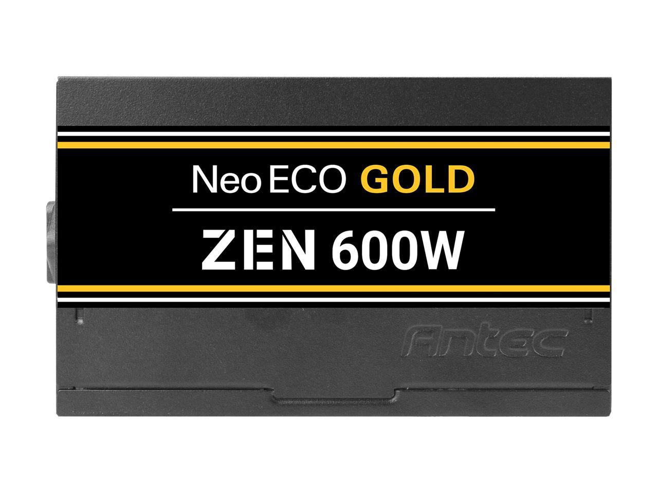 Antec NeoECO Gold Zen NE600G Zen Power Supply 600W, 80 PLUS GOLD Certified with 120mm Silent Fan, LLC + DC to DC Design, Japanese Caps, CircuitShield Protection, 5-Year Warranty