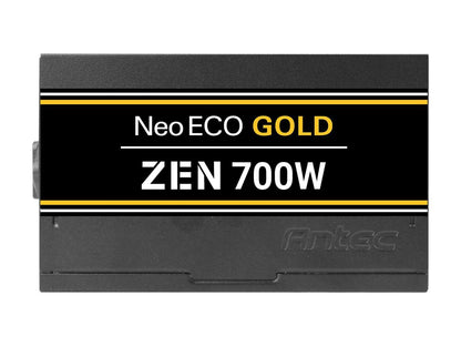 Antec NeoECO Gold Zen NE700G Zen Power Supply 700W, 80 PLUS GOLD Certified with 120mm Silent Fan, LLC + DC to DC Design, Japanese Caps, CircuitShield Protection, 5-Year Warranty