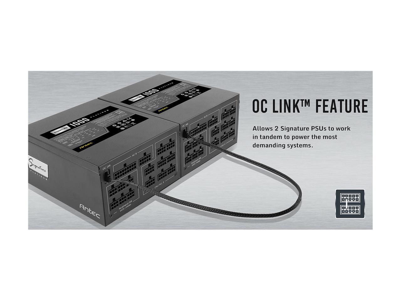Antec Signature Series SP1000, 80 PLUS Platinum Certified, 1000W Full Modular with OC Link Feature, PhaseWave Design, Full Top-Grade Japanese Caps, Zero RPM Mode, 135 mm FDB Silence & 10-Year Warranty