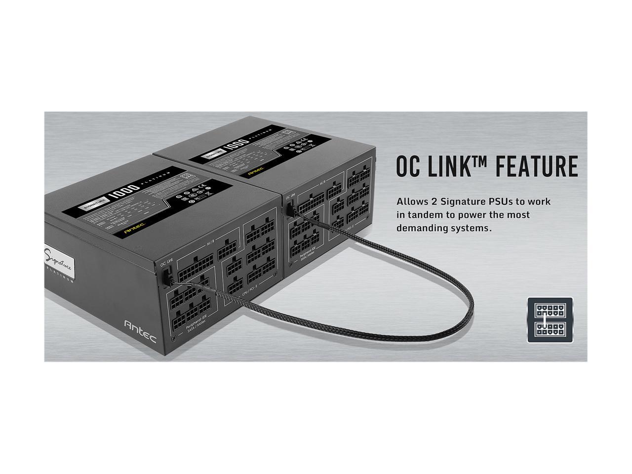 Antec Signature Series SP1300, 80 PLUS Platinum Certified, 1300W Full Modular with OC Link Feature, PhaseWave Design, Full Top-Grade Japanese Caps, Zero RPM Mode, 135 mm FDB Silence & 10-Year Warranty