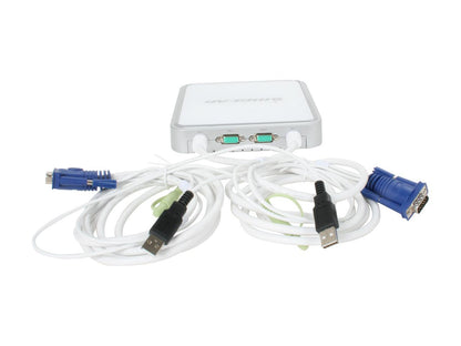 IOGEAR GCS634U MiniView USB KVM Switch with audio and cables
