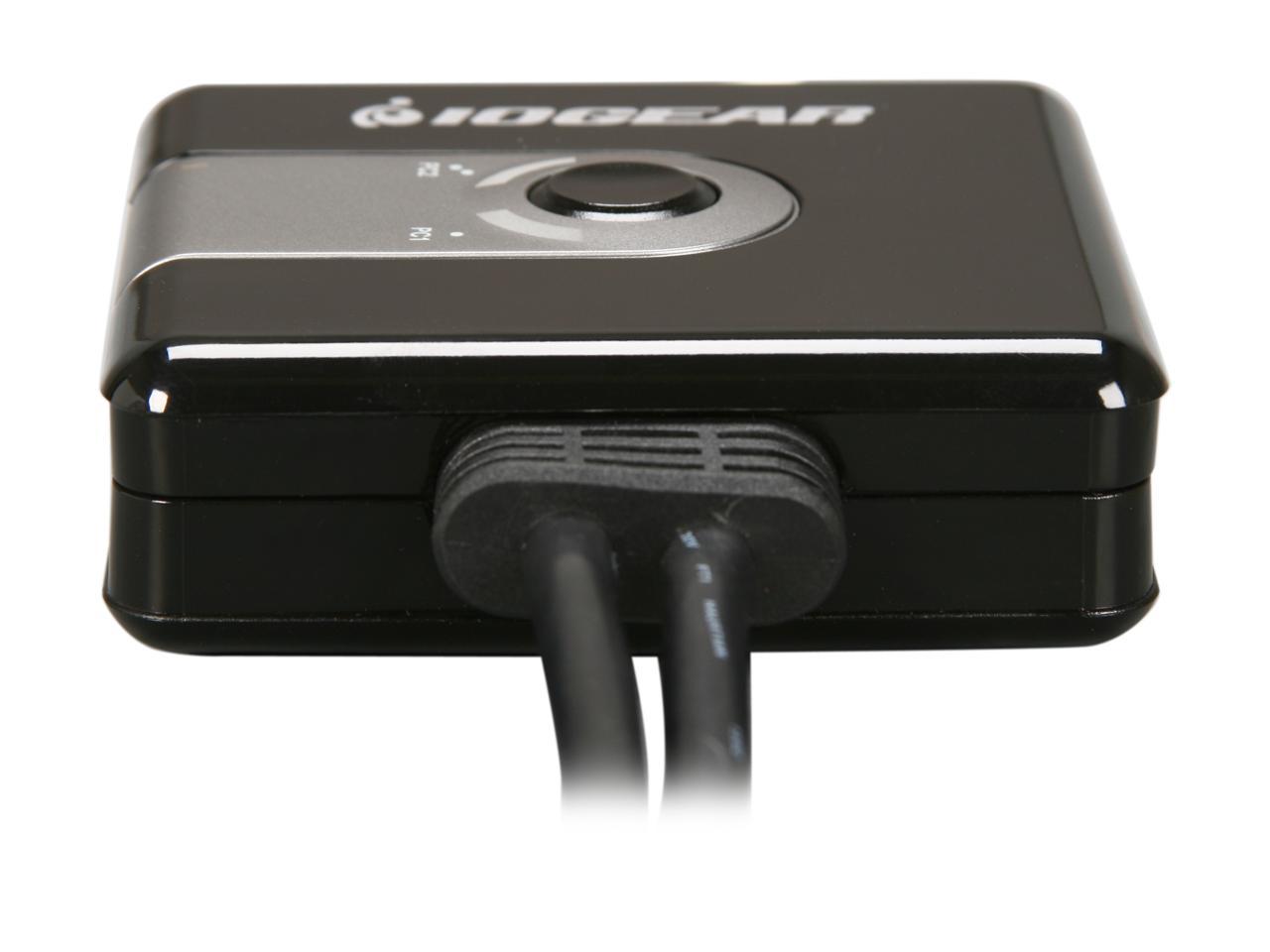 IOGEAR GCS42UW6 2-Port Compact USB VGA KVM with Built-in Cables