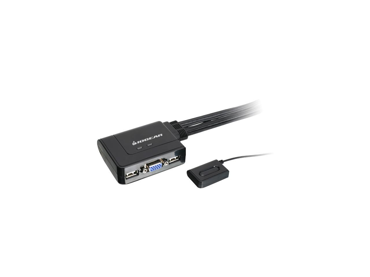 IOGEAR GCS22U 2-Port USB KVM Switch with Cables and Remote