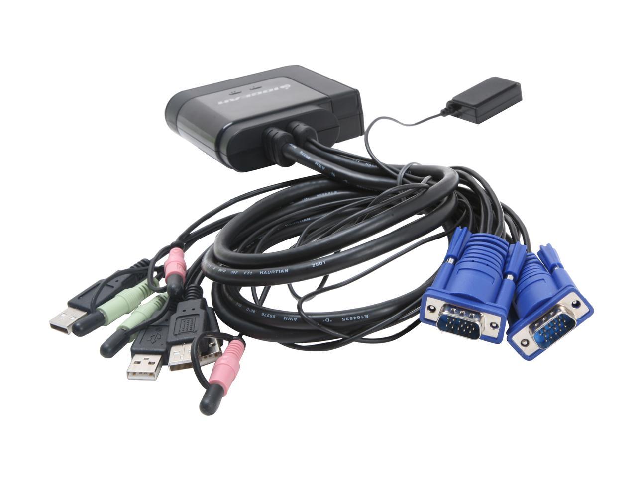 IOGEAR GCS72U 2-Port USB Cable KVM Switch with Audio
