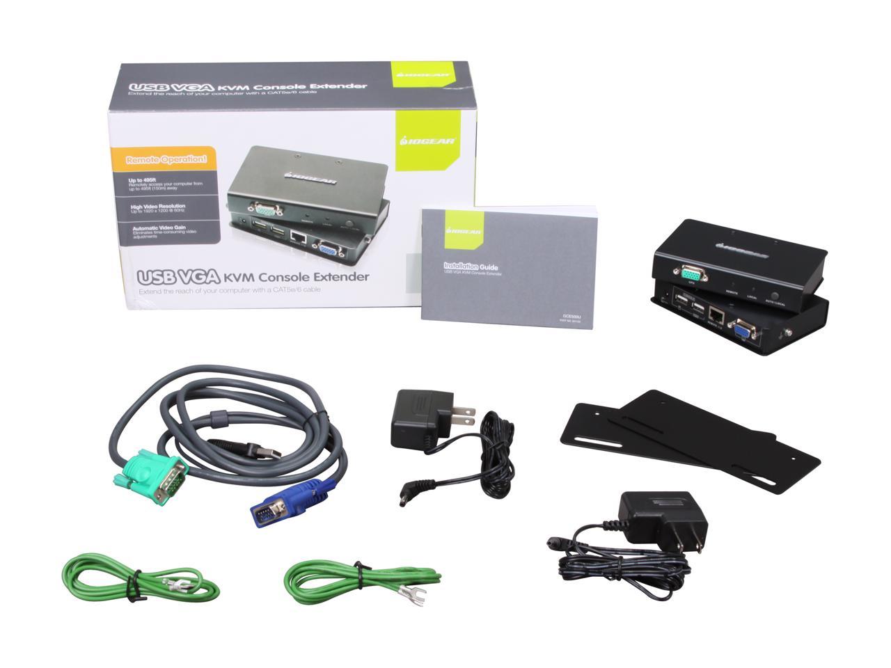 IOGEAR GCE500U USB VGA KVM Console Extender