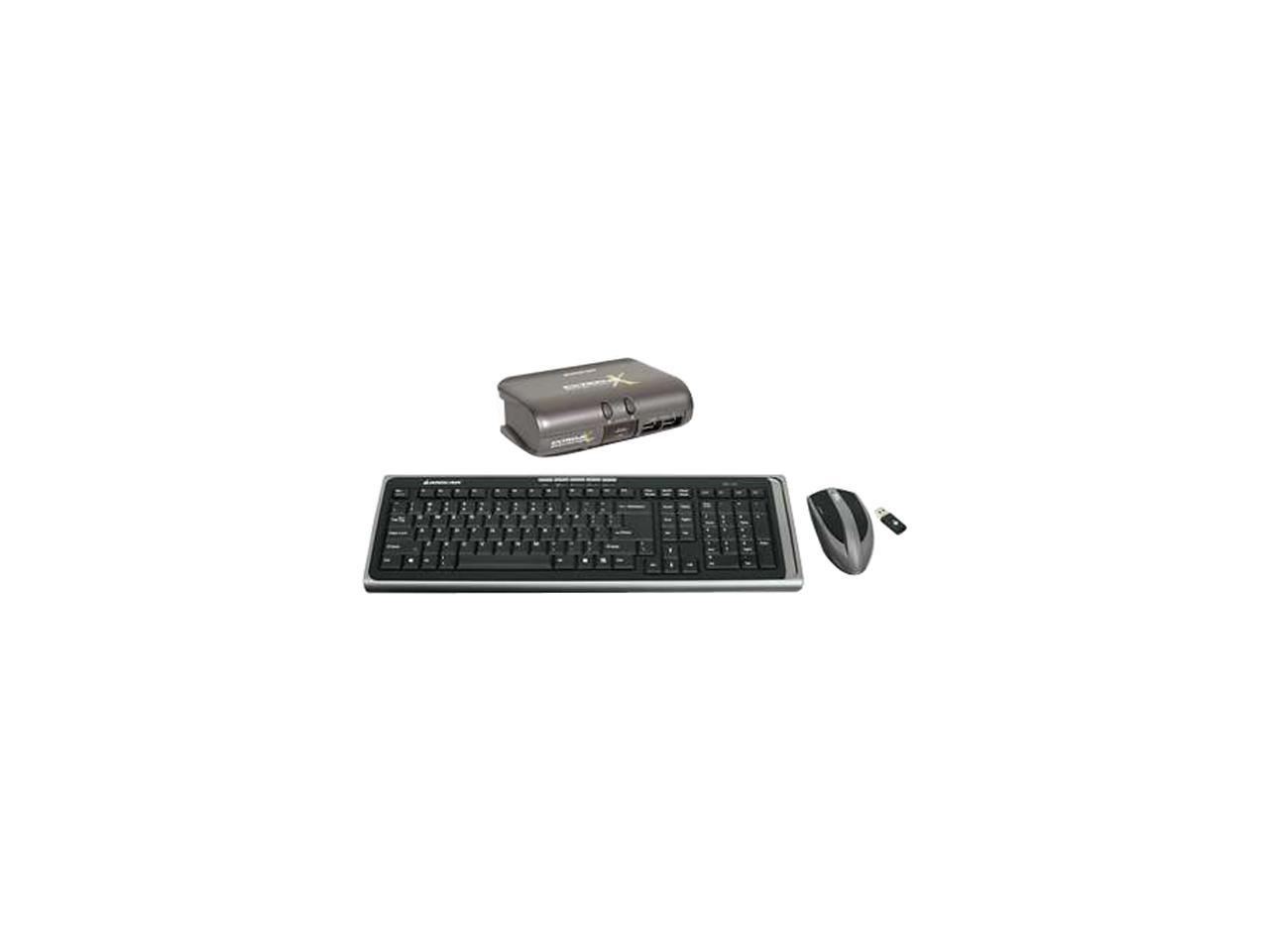 IOGEAR 2-Port Dual Platform KVMP Switch w/ Wireless Keyboard and Mouse Kit