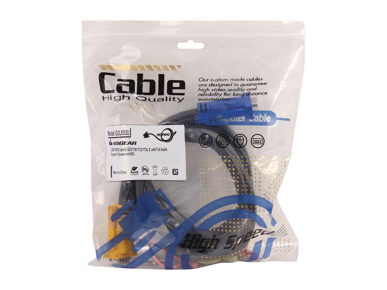 IOGEAR 6ft. 6" USB KVM Cable with Audio G2L5302U