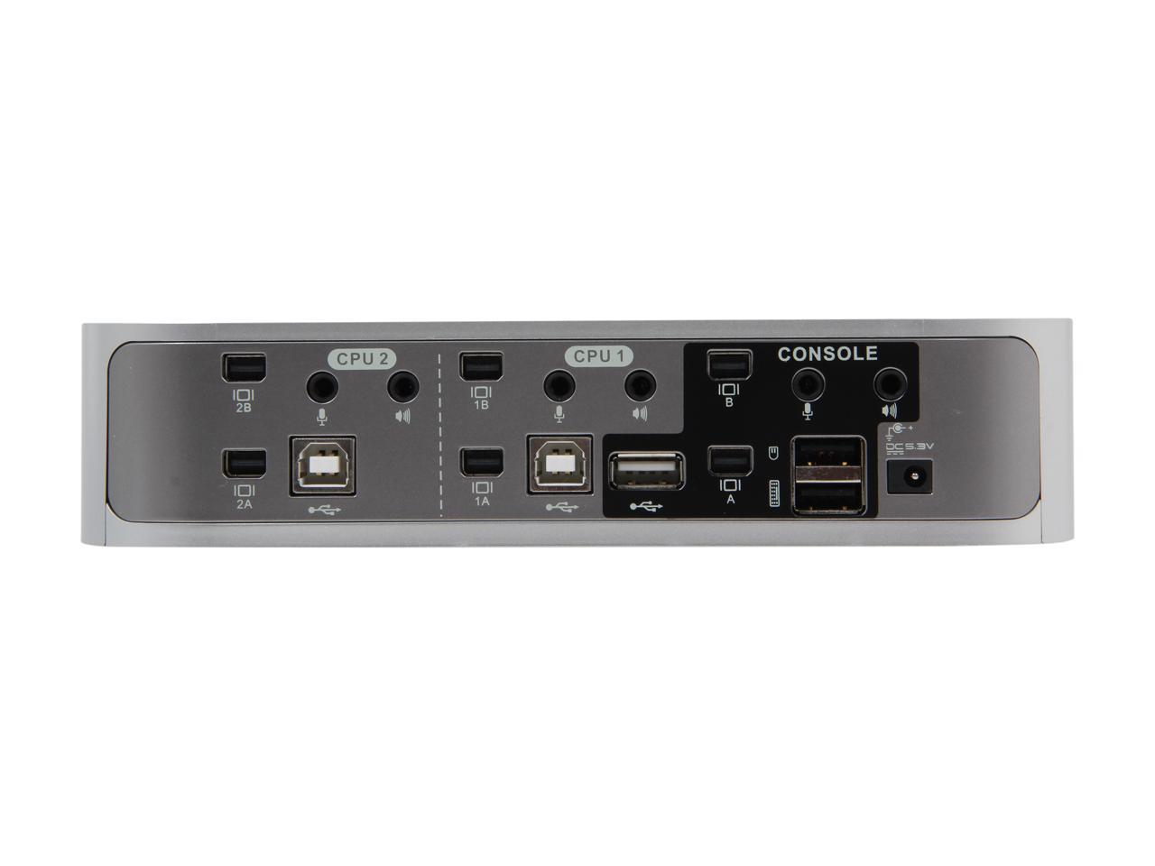 IOGEAR GCS1924 4-port DualView Mini DisplayPort KVMP Switch with Peripheral Sharing
