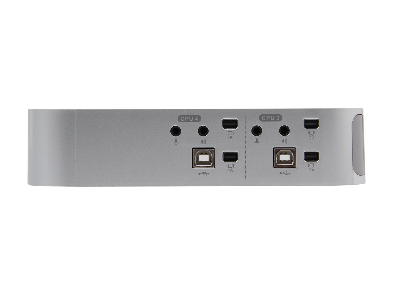IOGEAR GCS1924 4-port DualView Mini DisplayPort KVMP Switch with Peripheral Sharing