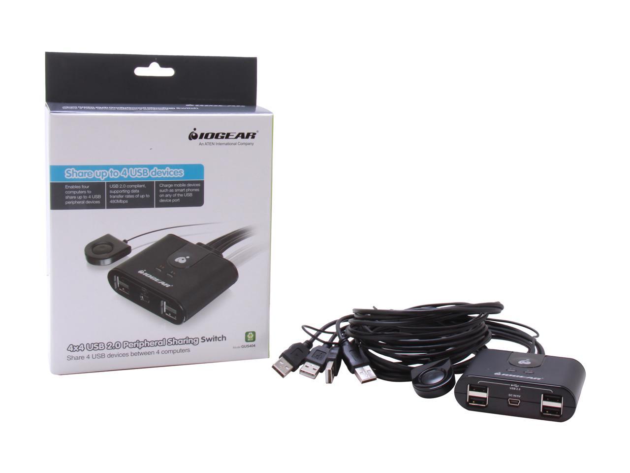 IOGEAR GUS404 4x4 USB 2.0 Peripheral Sharing Switch