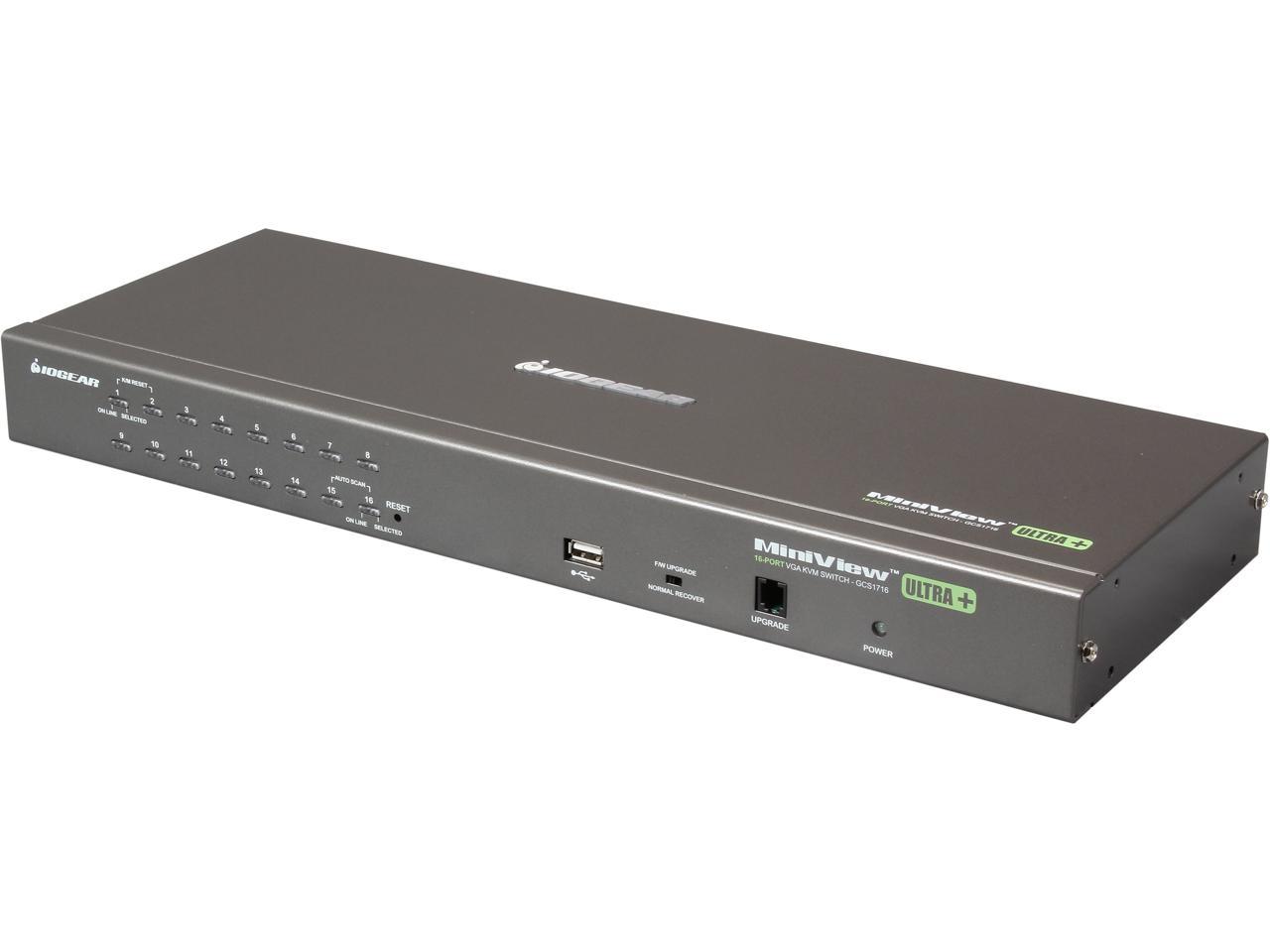 IOGEAR GCS1716KITUTAA 16-Port USB PS/2 Combo KVM Switch with USB KVM Cables