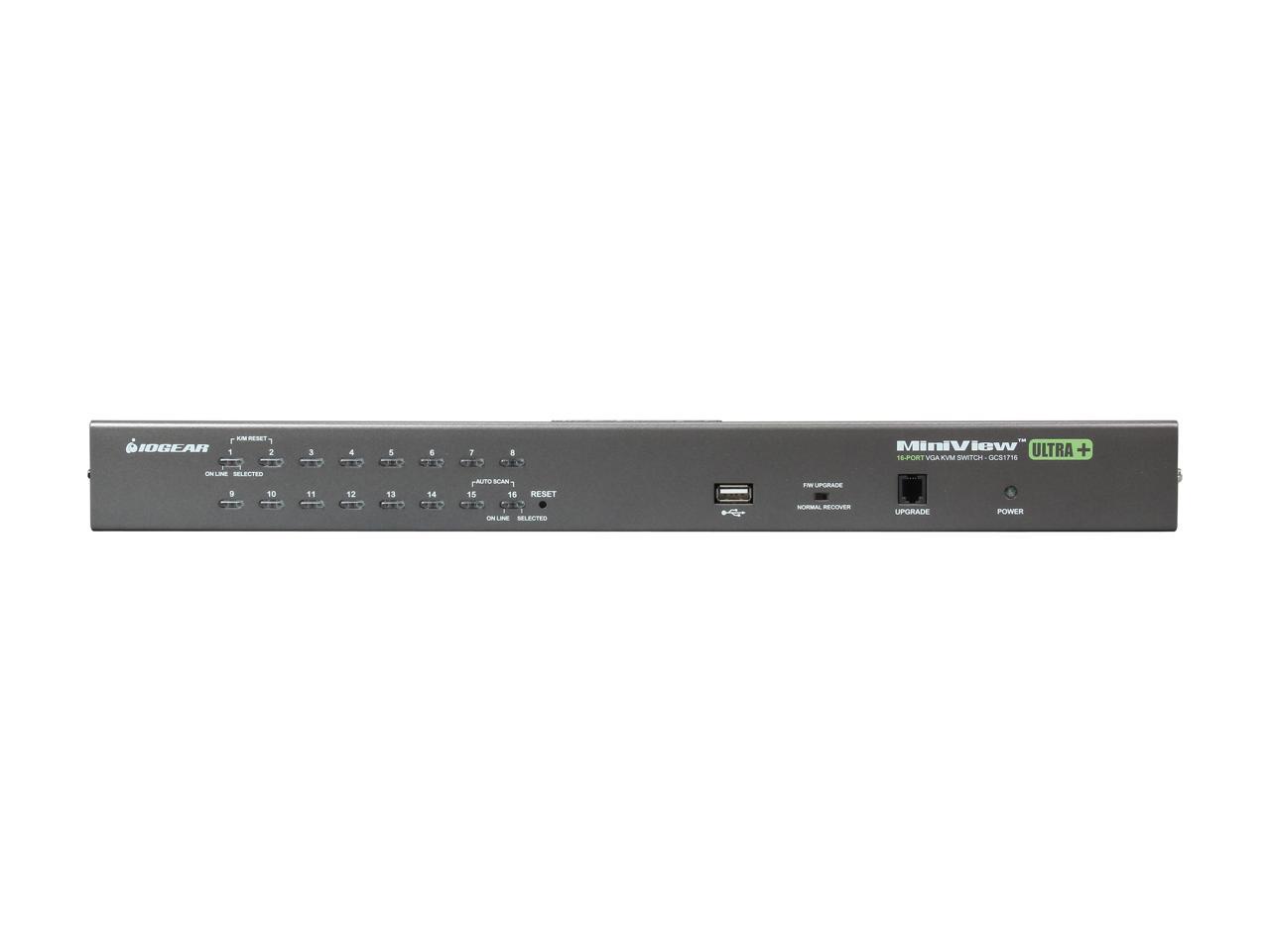 IOGEAR GCS1716KITUTAA 16-Port USB PS/2 Combo KVM Switch with USB KVM Cables