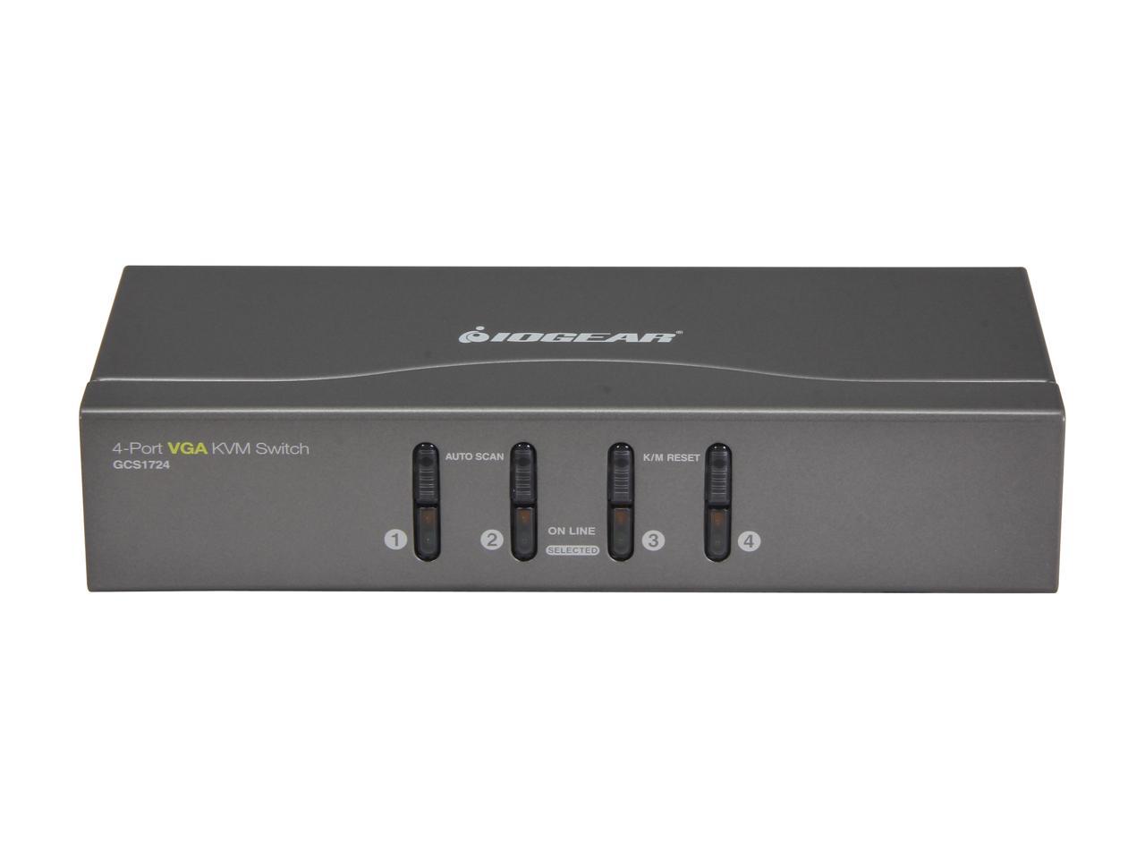 IOGEAR GCS1724 4 Port VGA KVM Switch w/ PS2 & USB