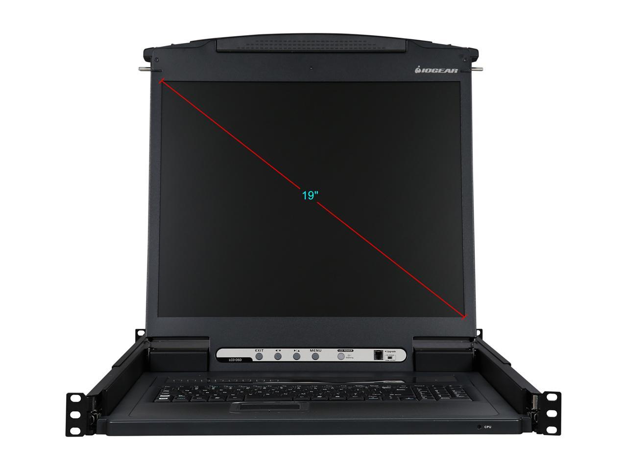 IOGEAR GCL1908KITU 8-Port 19" LCD KVM Drawer Kit with USB KVM Cables